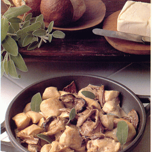 Petto di pollo panna e funghi