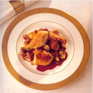 Coq au vin à la bourguignonne, pollo a la bourguignonne