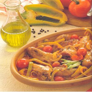 Pollo alla Tony con olive e peperoni