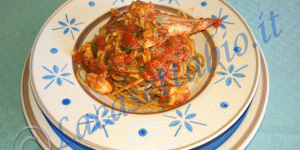 Pasta piccante con rana pescatrice o rospo